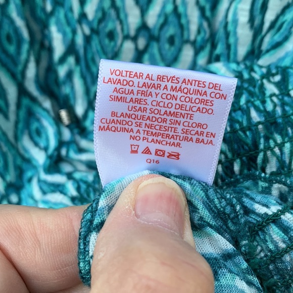 Womens Short Sleeve Geometric Tribal Peasant Top Ties Tassels Size M (8-10) - Picture 7 of 11